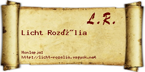 Licht Rozália névjegykártya
